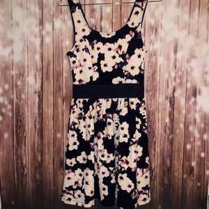 Three pink hearts flare dress floral winched waist